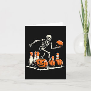 Skeleton Bowling Player Funny Bowler Halloween Card