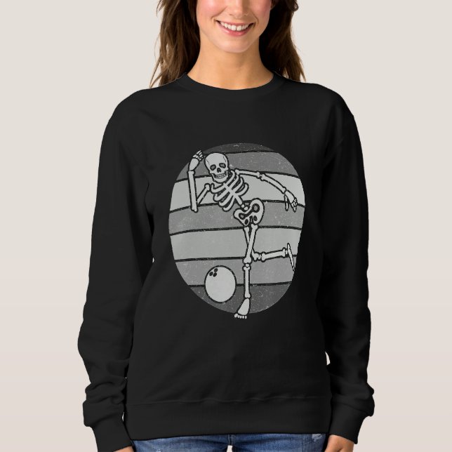 Skeleton Bowling Retro Bowler Gifts Funny Bowling  Sweatshirt (Front)