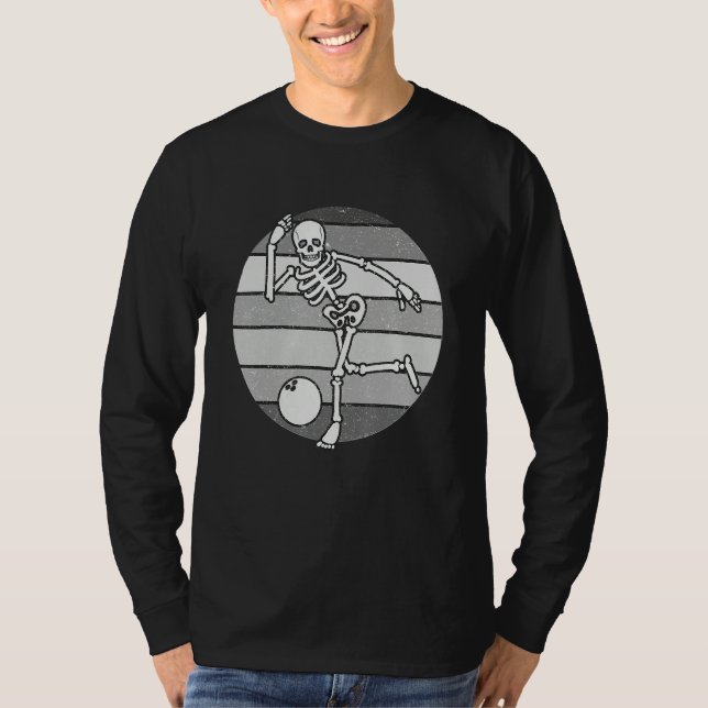 Skeleton Bowling Retro Bowler Gifts Funny Bowling  T-Shirt