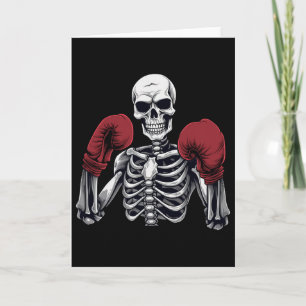 Skeleton Boxer Boxing Kickboxing Halloween Martial Card