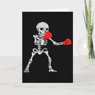 Skeleton Boxing Kickboxing Mma Halloween  Card
