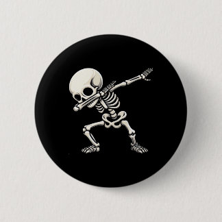 Skeleton Boys Kids Men Funny Halloween Button