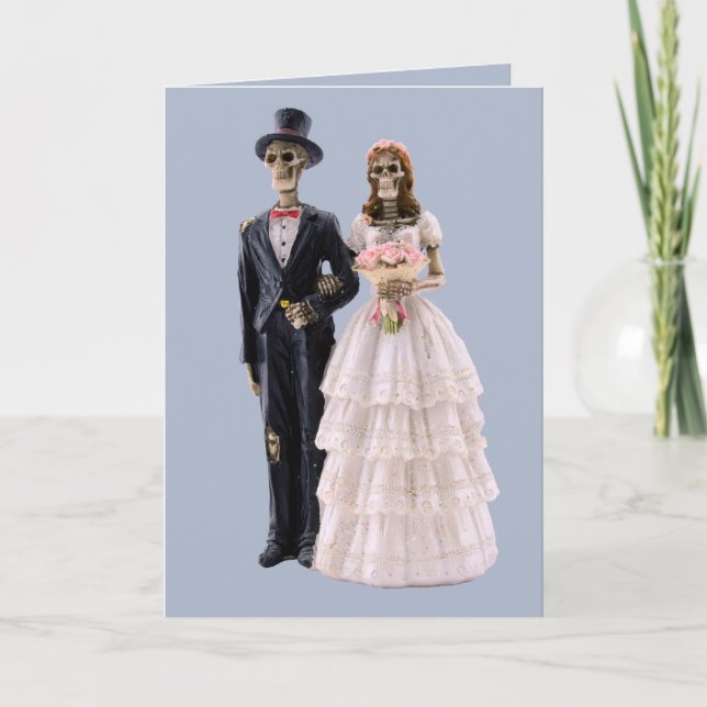 Skeleton bride and groom greeting card (Front)
