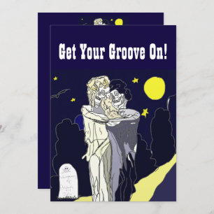 Skeleton Bride and Groom Halloween Invite
