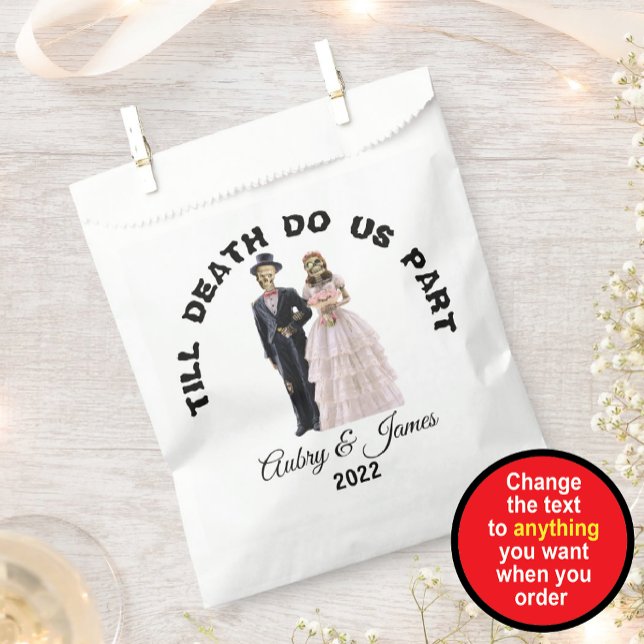 Skeleton Bride and Groom Halloween Wedding Favor Bag (Creator Uploaded)