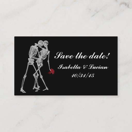 Customizable Skeleton Bride and Groom RSVP cards Business Card