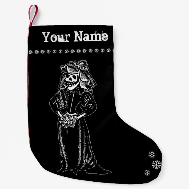 Skeleton Bride Christmas Stocking (Customize) (Front)