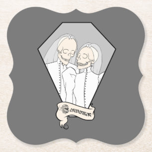 Skeleton Brides Paper Coaster