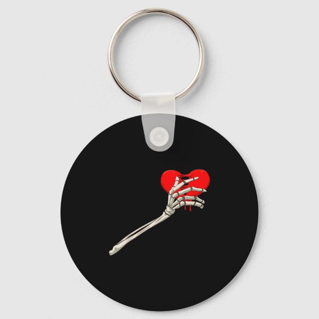 Skeleton Broken Heart Bones Divorce Breakup Heartb Keychain (Front)