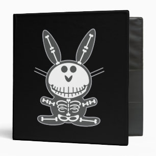 Skeleton Bunny 3 Ring Binder