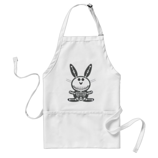 Skeleton Bunny Adult Apron (Front)