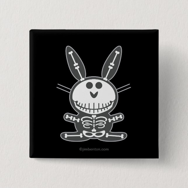 Skeleton Bunny Button (Front)