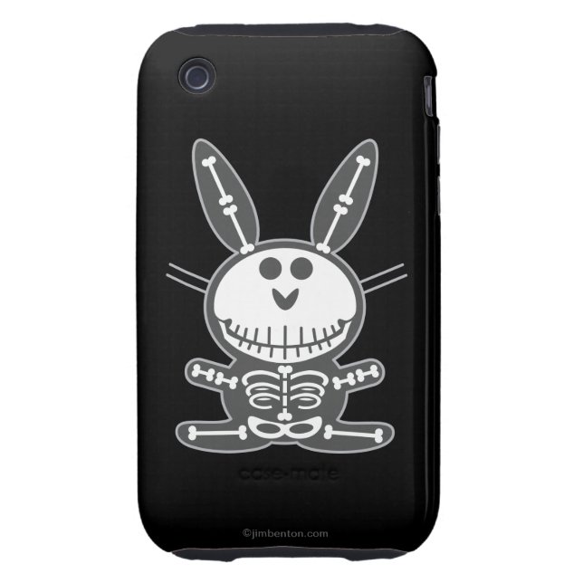 Skeleton Bunny iPhone 3 Tough Case (Back)