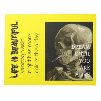 skeleton burning cigarette by vangogh | halloween  notepad