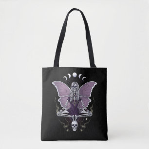 Skeleton Butterfly Goth Tote Bag