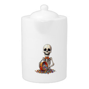 Skeleton Candy Bowl Halloween Teapot