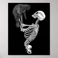 Skeleton Cat Art For Men Women Feline Costume Hall