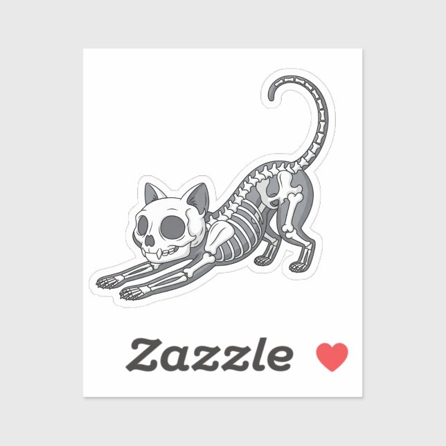 Skeleton Cat – Funny X-ray Style Halloween Sticker (Sheet)