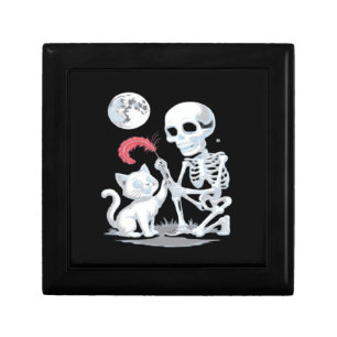Skeleton Cat Halloween Funny Cute Spooky Essential Gift Box