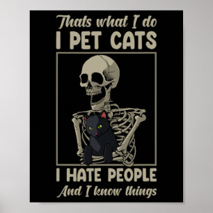 Skeleton Cat Kitten Lover Grumpy Skull Kitty Pet O Poster