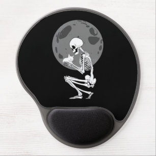 Skeleton Cat Skull Kitty Cute Goth Halloween  Gel Mouse Pad