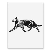 Skeleton Cat trotting tattoo