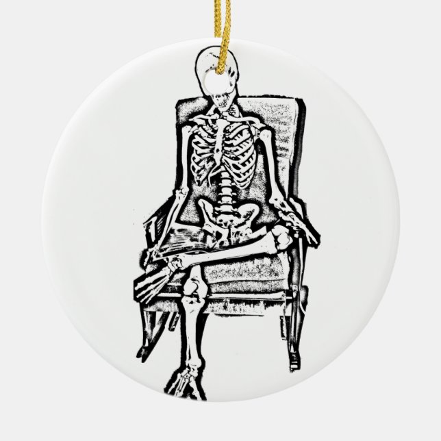 Skeleton Ceramic Ornament (Front)