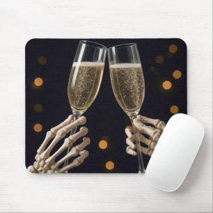 Skeleton Champagne Toast Mouse Pad