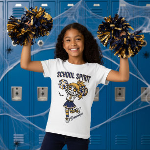 Skeleton Cheerleader Halloween School Spirit T-Shirt