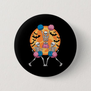 Skeleton Cheerleading Lovers Spooky Halloween Chee Button