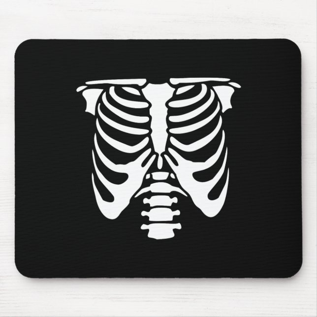 Skeleton Chest Rib Cage Bones Halloween X-ray  Mouse Pad (Front)