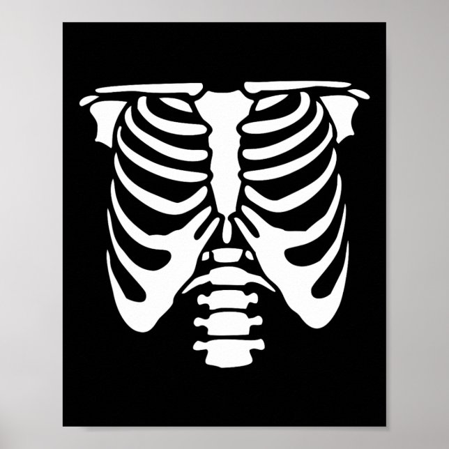 Skeleton Chest Rib Cage Bones Halloween X-ray  Poster (Front)