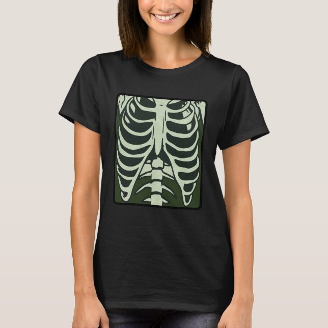 Skeleton Chest X Ray Costume  Horror Human Radiogr T-Shirt (Front)
