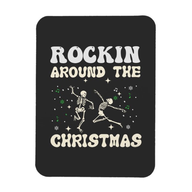  Skeleton Christmas Dance Magnet (Vertical)