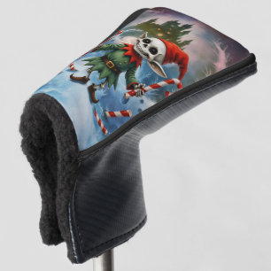 Skeleton Christmas Elf – Creepy Cute Dark Holiday Golf Head Cover
