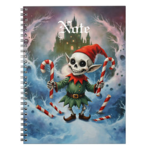 Skeleton Christmas Elf – Creepy Cute Dark Holiday Notebook