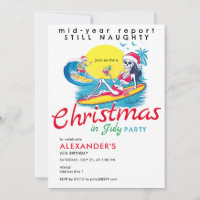 Skeleton Christmas in July Beach Surf Naughty