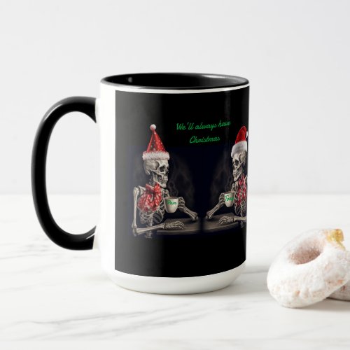 Skeleton Christmas mug  