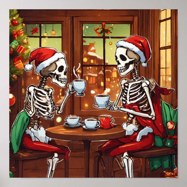 Skeleton Christmas Santa  Poster (Front)
