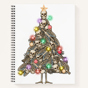 Skeleton Christmas Tree Funny Ugly Xmas Skeletons Notebook