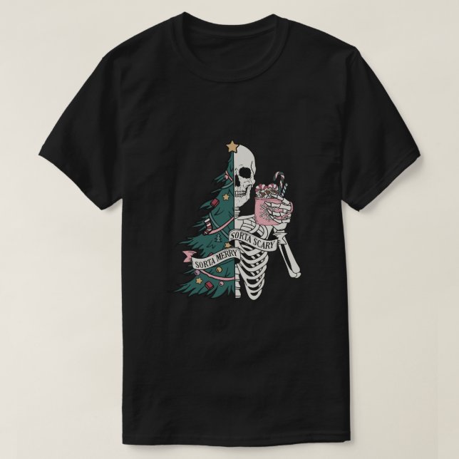 skeleton christmas tree T-Shirt (Design Front)