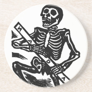 Skeleton, circa 1951 Mexico. Drink Coaster