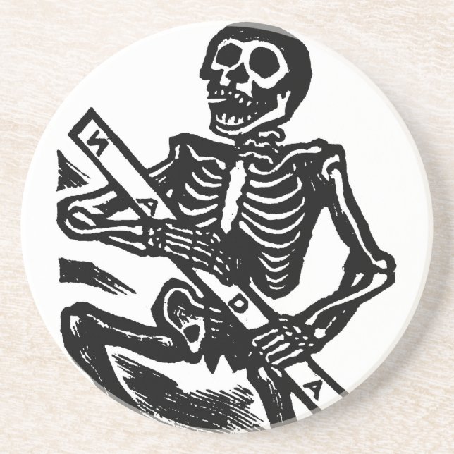 Skeleton, circa 1951 Mexico. Drink Coaster (Front)