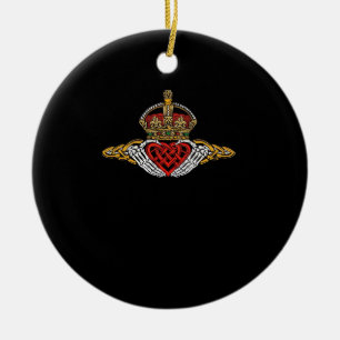 Skeleton Claddagh Color Ceramic Ornament