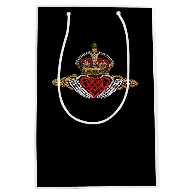 Skeleton Claddagh Color Medium Gift Bag (Front)