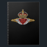 Skeleton Claddagh Color Notebook<br><div class="desc">A skeleton Claddagh design with color. Romantic,  gothic,  and traditional.</div>