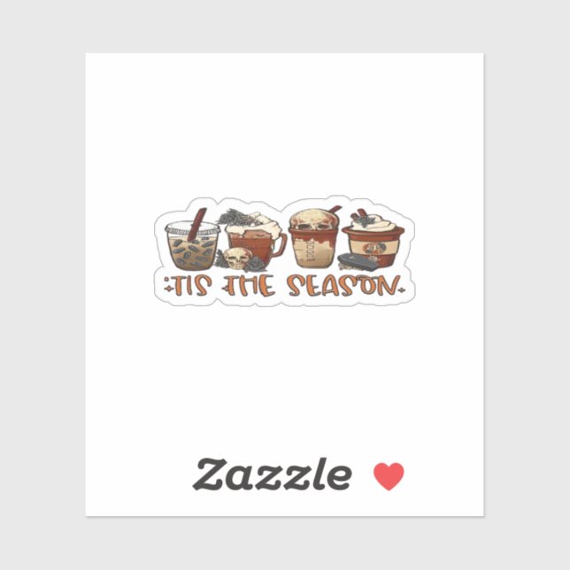 Skeleton Coffee Cups Coffee Lover Sticker (Sheet)