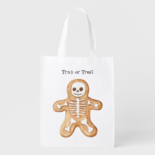 Skeleton Cookie Halloween Grocery Bag