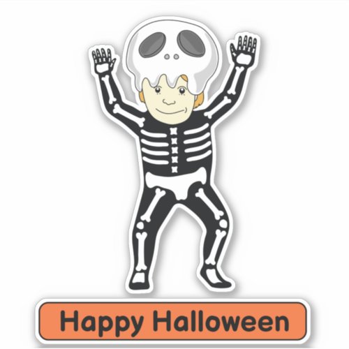 Skeleton costume kid Sticker