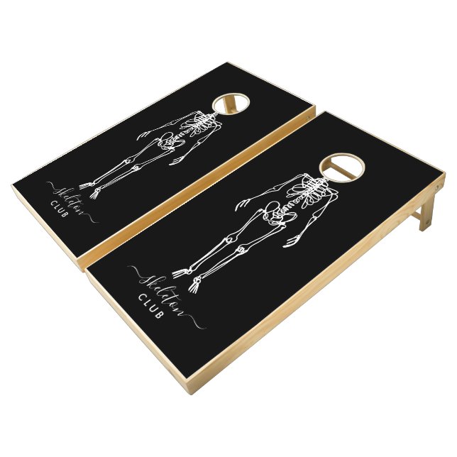 Skeleton Couple Cornhole Set (Angled)